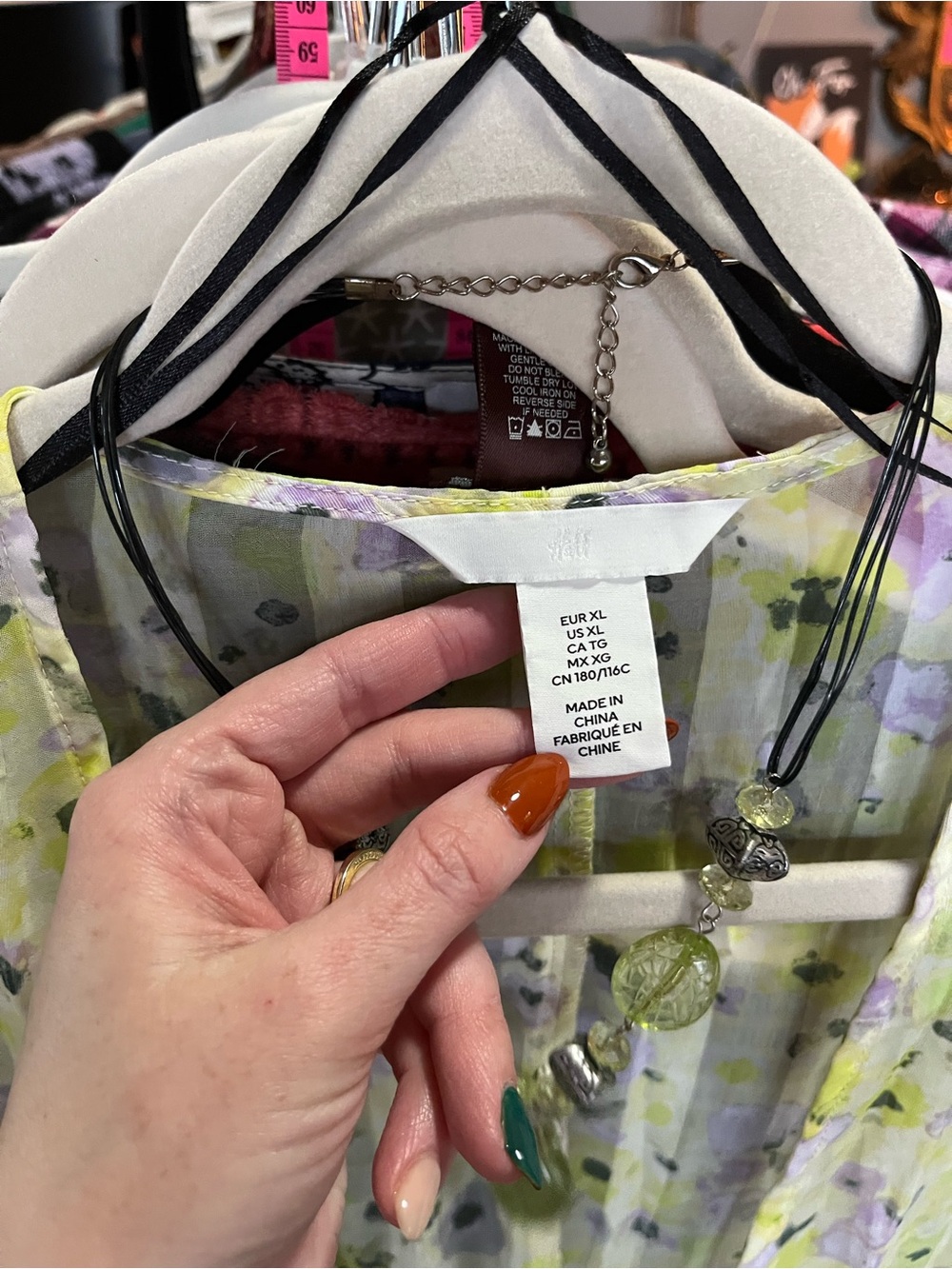 Like new! H&M Yellow/Green/Lavender Floral Tie-Front Blouse - Picture 7 of 16